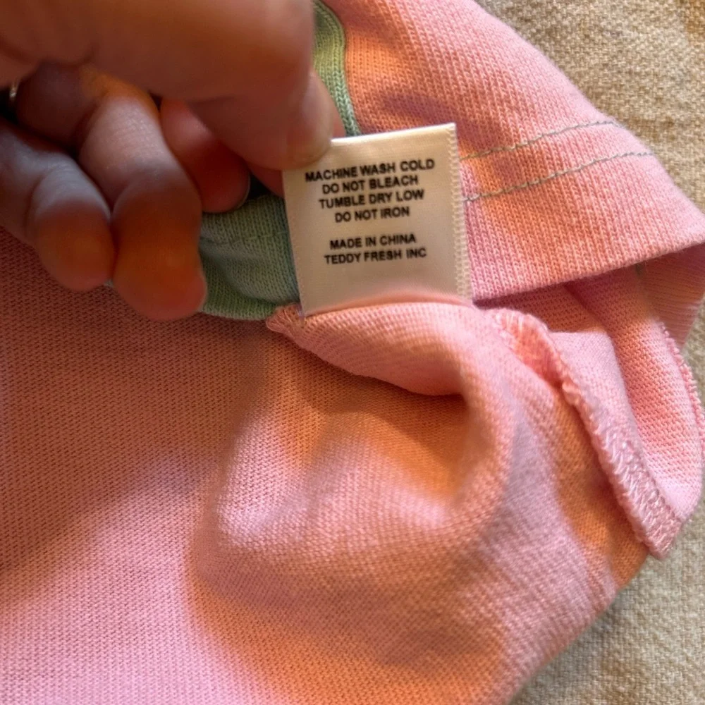Teddy Fresh Colorblock Tee in Blue, Pink, and Cream - Picture 4 of 12